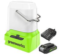 Greenworks 24V Lantern Cordless 500lm Camping Light Kit with USB-A and USB-C Port, 2Ah Battery and Charger Included