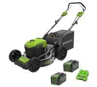 Greenworks 40V 46Cm Self Propelled Dual Port Lawnmower (2 X 4Ah Batteries & 2A Charger)