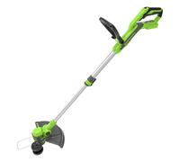 Greenworks 40V Cordless Strimmer Lawn Edger With Wheel For Small To Medium Gardens, 33cm Cutting Width, Autofeed 1.65mm Nylon Line, WITHOUT 40V