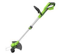 Greenworks 40V Cordless Strimmer Lawn Edger With Wheel For Small To Medium Gardens, 33cm Cutting Width, Autofeed 1.65mm Nylon Line, WITHOUT 40V Battery & Charger, 3 Year Guarantee G40LT33