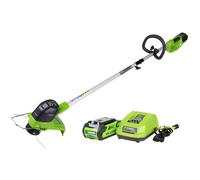 Greenworks 40V Cordless Strimmer with Grass Trimmer, 30cm Cutting Width, Lightweight at 2.76kg Adjustable Height, Autofeed 1.65mm Nylon Line, 40V 2Ah Battery & Charger, 3 Year Guarantee