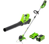 Greenworks 40V Cordless String Trimmer + Leaf Blower Combo Kit, 2.0Ah Battery and Charger Included
