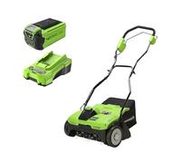Greenworks 40V Dethatcher 35cm includes 2.5Ah Battery in Green Greenworks Green