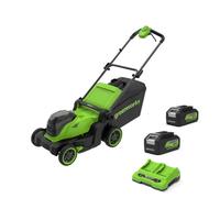 Greenworks 41Cm 48V Push Cordless Lawn Mower (With 2 X 4Ah 24V Batteries & 4A Twin Charger)