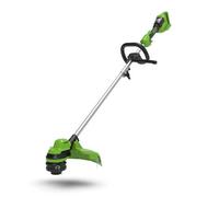 Greenworks Tools Battery Lawn Trimmer GD24X2LT (Li-Ion 2x24V 33 cm Cutting Width 6200 rpm 2 mm Thread Diameter Automatic Thread Feed Flowerguard