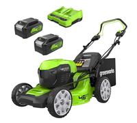 Greenworks 48V Cordless Lawnmower 2x4Ah Batteries & Twin Charger NEW