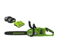 Greenworks GD24X2CS36 48v Cordless Brushless Chainsaw 360mm 2 x 4ah Li-ion Battery Charger