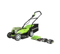 Greenworks 48V 36cm Lawnmower with 2 x 24V 2Ah Batteries & Charger