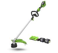 Greenworks 48V 40cm Cordless Brushless Brush Cutter & Line Trimmer with 2 x 4.0Ah Battery & 2A Twin Charger