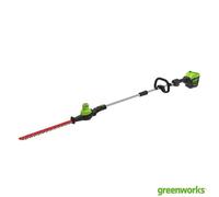 Greenworks 60V 51Cm Long Reach Cordless Hedge Trimmer - 20" Dual Action Blades, Adjustable Head, Tool Only, Gwgd60Pht51