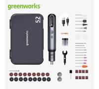 Greenworks 8V Mini Grinder 52pcs 80W Electric Grinding Engraving Cordless Variable Speed Lithium Battery Power Tools USB Charger AGK302 Combo Set