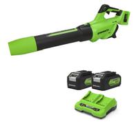 Greenworks BL48L 48v Cordless Garden Leaf Blower 2 x 4ah Li-ion Twin Battery Charger