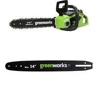 Greenworks Cordless Chainsaw with Brushless Motor, 14 Inch (35cm) Bar Length Without 40V Battery & Charger + Greenworks 35cm Guide Bar for Chainsaw