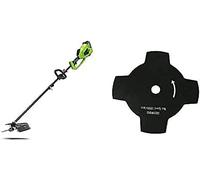 Greenworks Cordless Grass Trimmer and Brush Cutter 2in1 GD40BC (Li-Ion 40 V 40 cm / 25 cm Cutting Width 2 mm Thread/Knife 5300 RPM Adjustable Handle Brushless Motor tool only) & Brush cutter blade