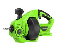 Greenworks G24DA Cordless Drain Auger 550rpm, Pipe Size Clearance 3/4"-2", 7.5m Stainless Steel Auger WITHOUT 24V Battery & Charger, 3 Year Guarantee