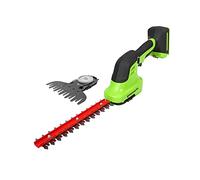 Greenworks G24SHT 2-in-1 Shrub and Grass Shear, 20cm Hedge Blades, Cuts up to 8mm Stems and Twigs, 2800spm, 15cm Grass Blade WITHOUT 24V Battery & Charger, 3 Year Guarantee