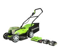 Greenworks G24X2LM36K 48v Cordless Rotary Lawnmower 360mm (Uses 2 x 24v) 2 x 2ah Li-ion Charger