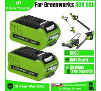GreenWorks G40B2 40v 6Ah Lithium-Ion (Li-Ion) Battery - For Lawn Mower Power
