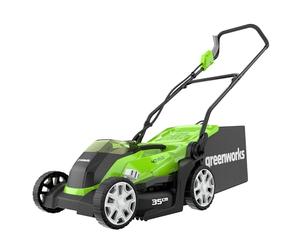 Greenworks G40LM35 Cordless Lawnmower for Lawns up to 400m², 35cm Cutting Width, 40L Bag WITHOUT 40V Battery & Charger, 3 Year Guarantee, Green