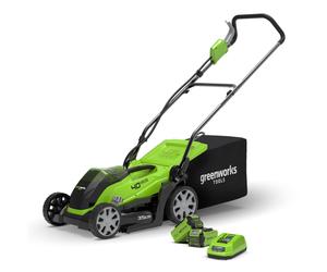 Greenworks G40LM35K2 40v Cordless mower c/w 2 x batteries & charger