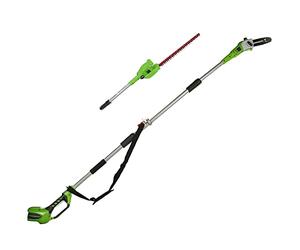 Greenworks G40PSH Cordless 2-in-1 Pole Saw and Pole Hedge Trimmer with Shoulder Strap, Pole Saw 20cm Bar, Trimmer 51cm Dual Action Blades, WITHOUT 40V Battery & Charger, 3 Year Guarantee