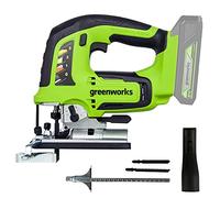 Greenworks GD24JS Cordless Jigsaw, 3000spm, Adjustable Base up to 45°, Vacuum Attachment WITHOUT 24V Battery & Charger, 3 Year Guarantee
