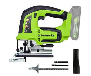 Greenworks GD24JS Cordless Jigsaw, 3000spm, Adjustable Base up to 45°, Vacuum Attachment WITHOUT 24V Battery & Charger, 3 Year Guarantee