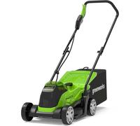 Greenworks 24V 33cm Cordless Brushless Lawnmower (Tool Only), Green