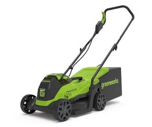 Greenworks GD24LM33 Cordless Lawnmower with Brushless Motor for Smaller Lawns up to 280m², 33cm Cutting Width, 30L Bag WITHOUT 24V Battery & Charger, 3 Year Guarantee