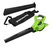 Greenworks GD40BV Cordless Leaf Blow Vac with Brushless Motor, 280km/h, 9.63m³/min, 45L Mulching Bag WITHOUT 40V Battery & Charger, 3 Year Guarantee