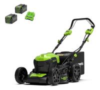 Greenworks GD40LM46SP 40v Cordless Brushless Self Propelled Rotary Lawnmower 460mm 2 x 4ah Li-ion Battery Charger