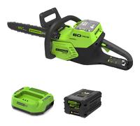 Greenworks GD60CS 60v Cordless Brushless Chainsaw 400mm 1 x 4ah Li-ion Charger