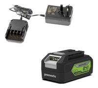Battery G24B4 and Charger G24UC (Li-Ion 24V 4Ah 60W Output 120 Minutes Charging Time for 4Ah Appropriate for All Devices from the 24V Greenworks Line)