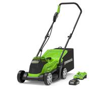 Greenworks GWGD24LM33K2 33cm 24V Cordless Lawnmower with 1x 2Ah Battery & Charger