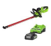 Greenworks GWHT24L 24v Cordless Brushless Hedge Trimmer 610mm 1 x 2ah Li-ion Battery Charger