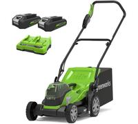 Greenworks 48V 36cm Lawnmower with 2x 24V 2Ah Batteries & Charger