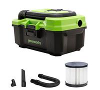 Greenworks Portable Cordless Vacuum Cleaner G24WDV (Li-Ion 24V, 2 Speed Settings, 2-Filter System for Wet and Dry use, 11 litres Capacity, 62 CFM, 7.5 kPa Without Battery and Charger)