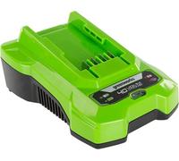 Greenworks 40V Battery Charger. 40V Universal Charger for Garden and Power Tools. Charges 2Ah Battery in 60 Mins. Original Greenworks charger. Compatible with All 40V Batteries. 3 Year Warranty. G40C
