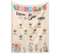 Greenyre Personalised Blanket for Baby Boy Girl, Custom Blankets with Name, Personalized blanket Swaddle Blanket for Newborn, Mother's Day Customized Gifts for Mom,Grandma, Birthday, Kids, Baby Shower