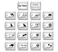 Greenyre Personalised Custom Italian Charm Bracelet- Customized Any Name or Date- Fits All 9mm Italian Style Charm Bracelets, DIY Jewelry Gifts for Women,Men,Love,Mom,Daddy,Boy,Girl,Kids,Friends