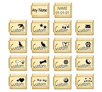 Greenyre Personalised Custom Italian Charm Bracelet- Customized Any Name or Date- Fits All 9mm Italian Style Charm Bracelets, DIY Jewelry Gifts for Women,Men,Love,Mom,Daddy,Boy,Girl,Kids,Friends