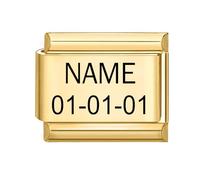 Greenyre Personalised Custom Italian Charm Bracelet, Gold Bracelet Charms, Customized Any Name Fits All 9mm Italian Style Charm Bracelets, DIY Jewelry Gifts for Women, Men, Girl, Lover, Mom, Friends