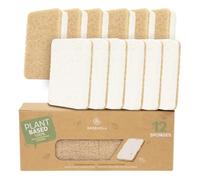Greenzla Natural Sponges 12 Pack - Eco Friendly Kitchen Sponge for Sustainable Living - Biodegradable Hemp/Sisal Plant Based Reusable Cleaning Dish Sponge