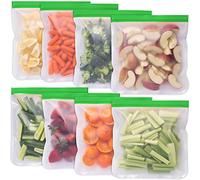 Greenzla Reusable Gallon Bags - 8 Pack - EXTRA THICK Reusable Freezer Bags - BPA Free, Easy Seal & LEAKPROOF Food Storage Bags for Marinate Food, Fruits, Sandwich, Snack, Meal Prep, Travel Item