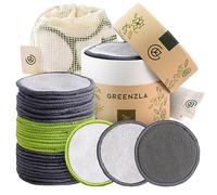 Greenzla Reusable Makeup Remover Pads (30 Pack) With Washable Laundry Bag And Round Box for Storage | Natural Bamboo and Organic Cotton Rounds For All Skin Types - Eco-Friendly Reusable Cotton Pads