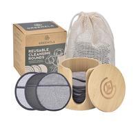 Greenzla Reusable Makeup Remover Pads Premium Set (12 Pack) with Finger Holder, Washable Laundry Bag and Bamboo Pad Holder