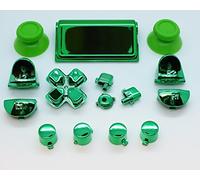 Greenzone ® Chrome Green Button Mod Kit compatible with PS4 playstation controllers (UK Company)