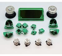 Greenzone Chrome Green Mod Kit with Nickel Action Bullet Buttons & 20 Gauge Thumbsticks to fit Playstation 4 Controller