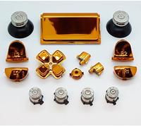 Greenzone Chrome Orange Mod Kit with Nickel Action Buttons & 338 Solid Bullet Thumbs Compatible With PlayStation PS4 Model JDM-001 (UK Company)