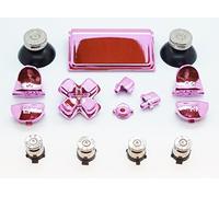 Greenzone Chrome Pink Mod Kit with Nickel Action Buttons & 338 Solid Bullet Thumbs Compatible With PlayStation PS4 Model JDM-001(UK Company)